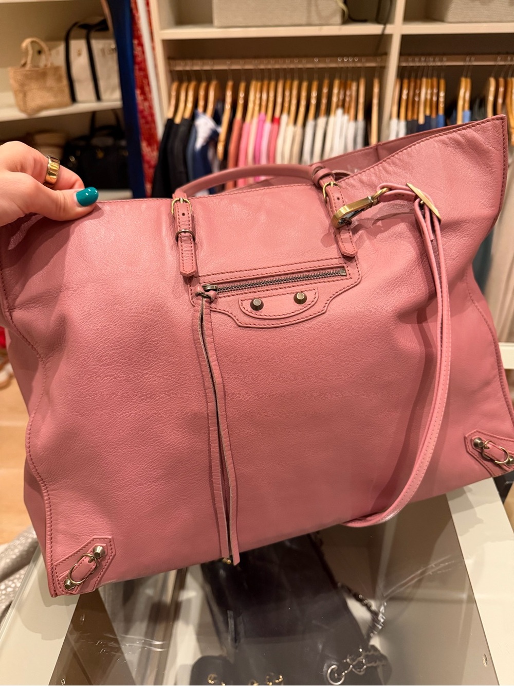 Balenciaga Papier A4 Leather Tote Bag Pink - Women's Everyday Carry - Picture 3 of 4